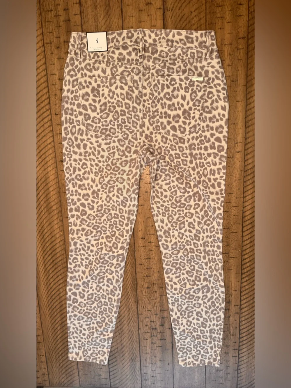 WHITE HOUSE BLACK MARKET High-Rise Skinny Ankle Leopard Print Jeans
